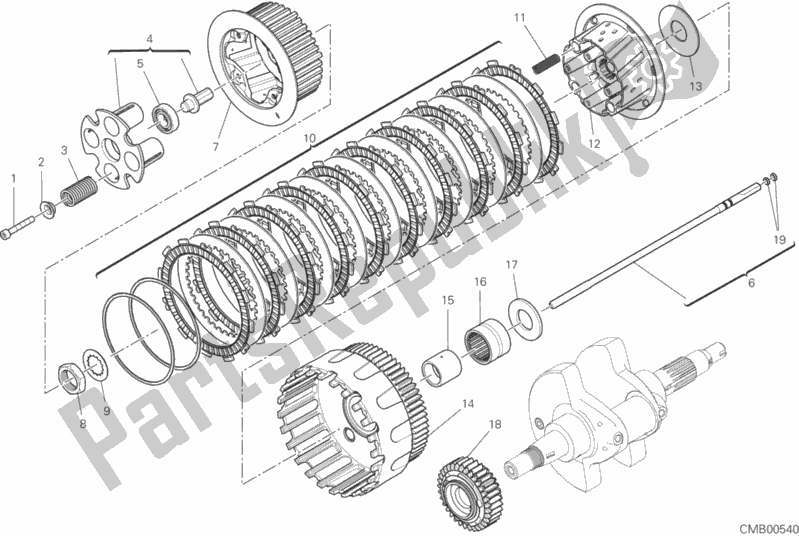 Toutes les pièces pour le Embrayage du Ducati Hypermotard 950 USA 2020